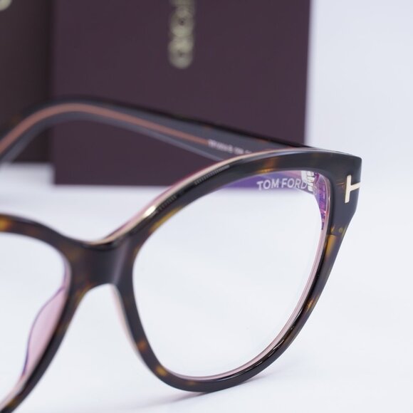 Tom Ford FT5954-B 056 Cat Eye Eyeglasses 54mm - Havana - Picture 8 of 10